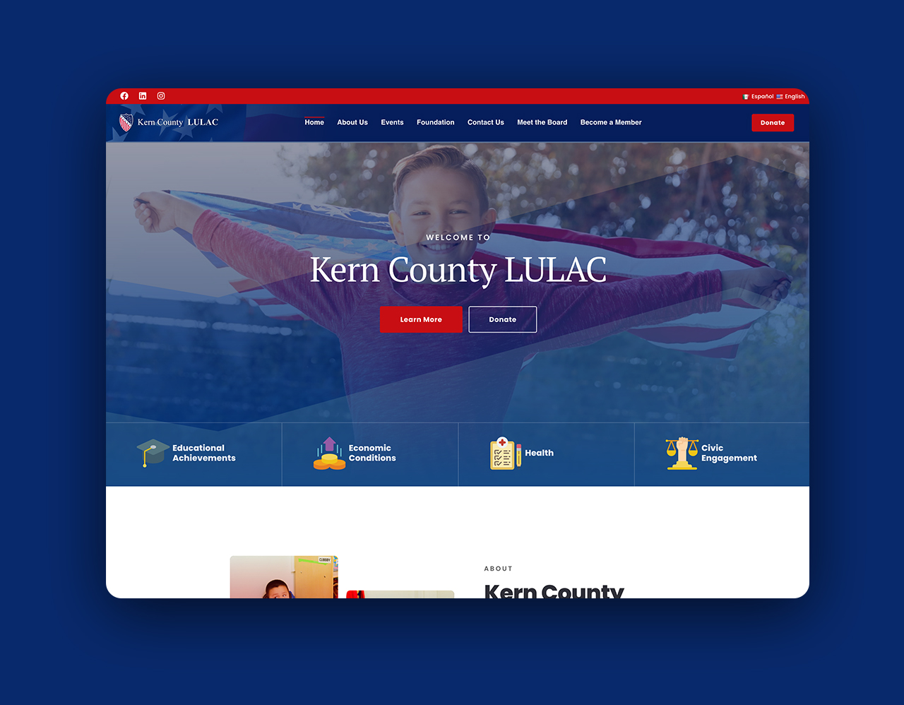 Wordpress Website Design - Nonprofit website design - KCLULAC